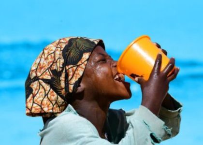 Girl drinking clean water