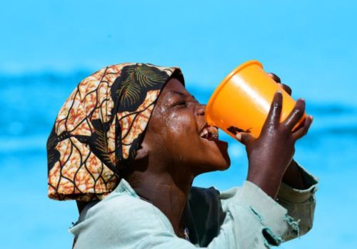 Girl drinking clean water